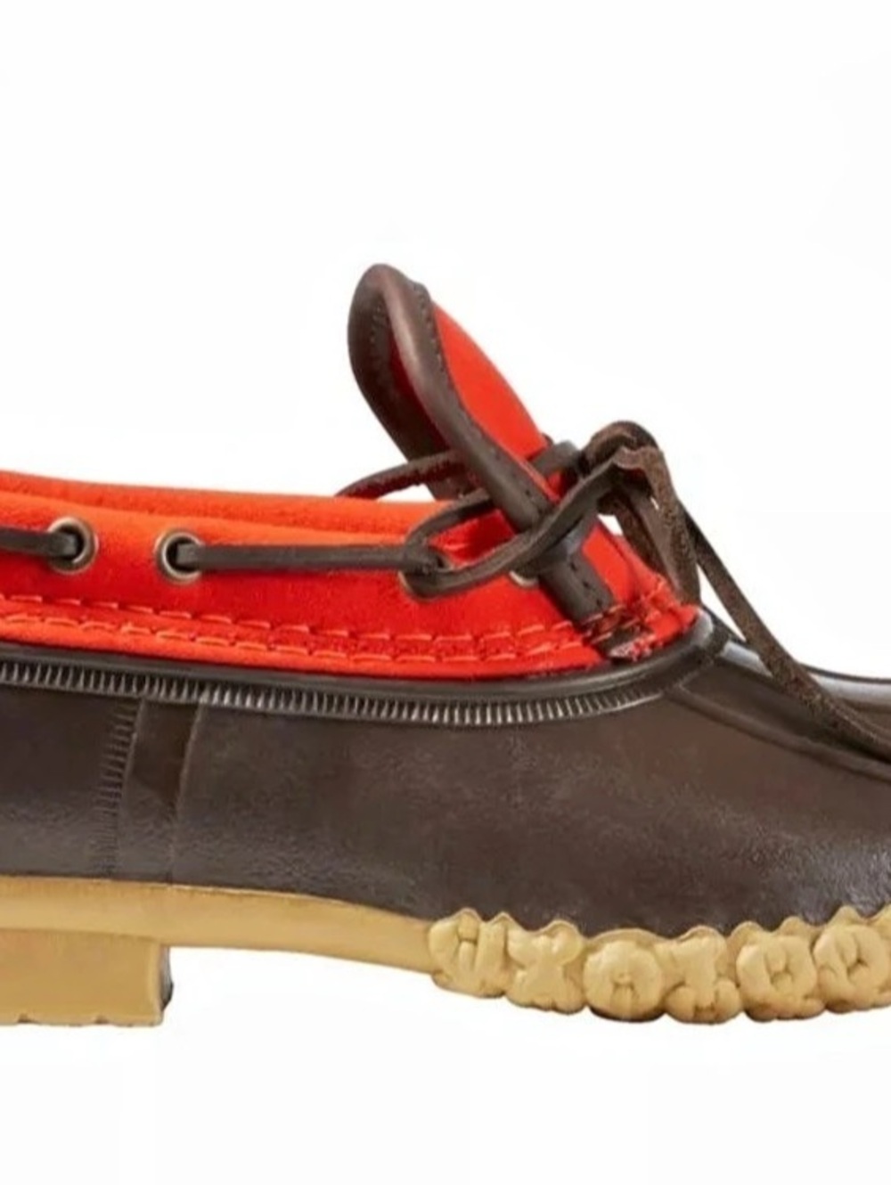 L.L.Bean Canvas Rubber Mocs Boat Shoes Orange